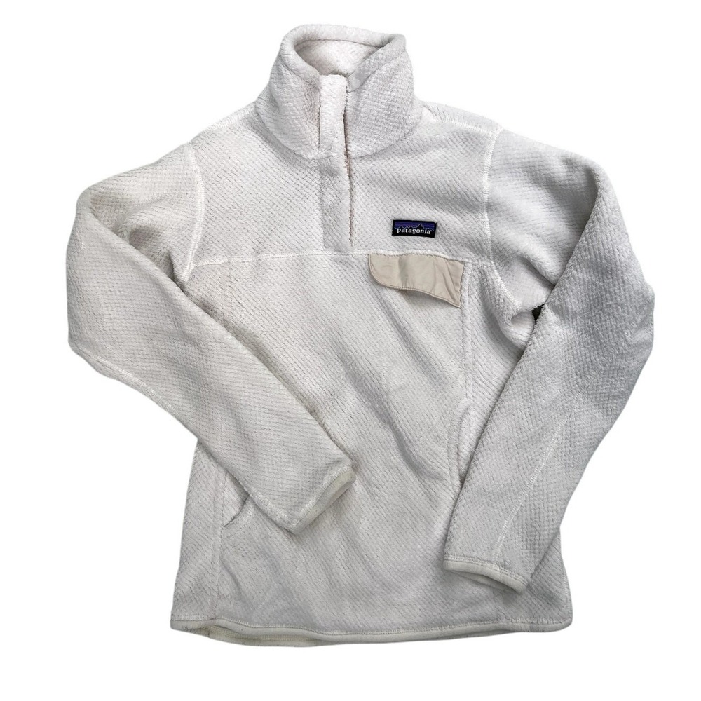Patagonia Womens Re-Tool Snap-T Pullover White Beige Fleece XS 25442